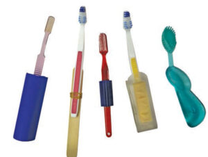 FIGURE 1. Various grips can be added to toothbrushes to make them easier to use for patients who lack the dexterity needed for effective brushing.