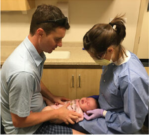 Infant at the first dental visit