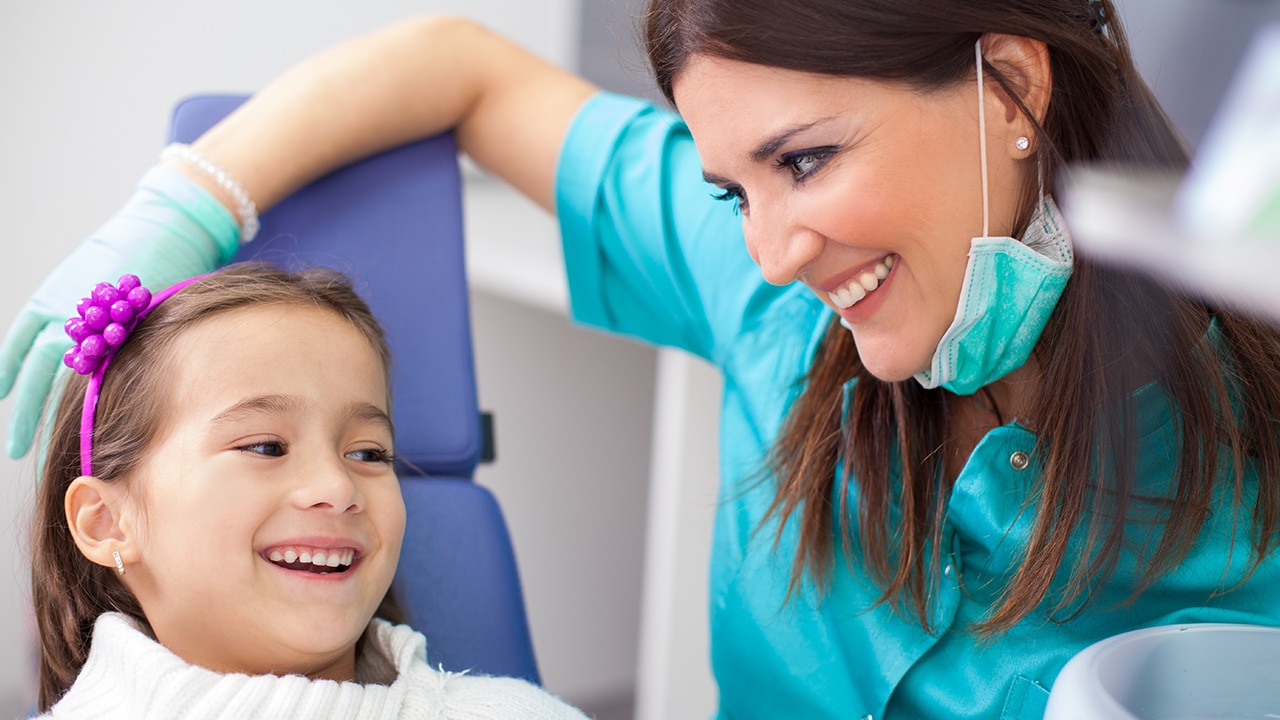 Clinician with child