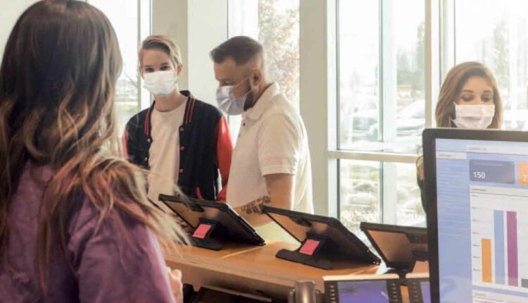 Patients in a dental office