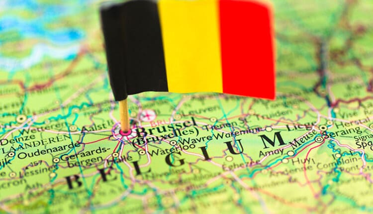 Map and flag of Belgium