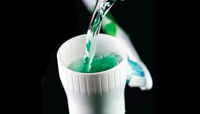 fluoride pouring into cap