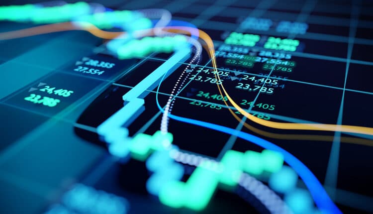 Close Up Image Of A Stock Market Graph
