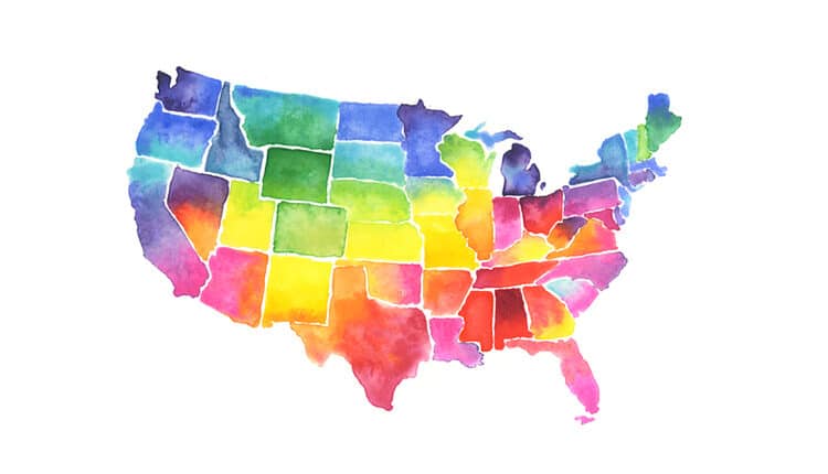 colorful usa map
