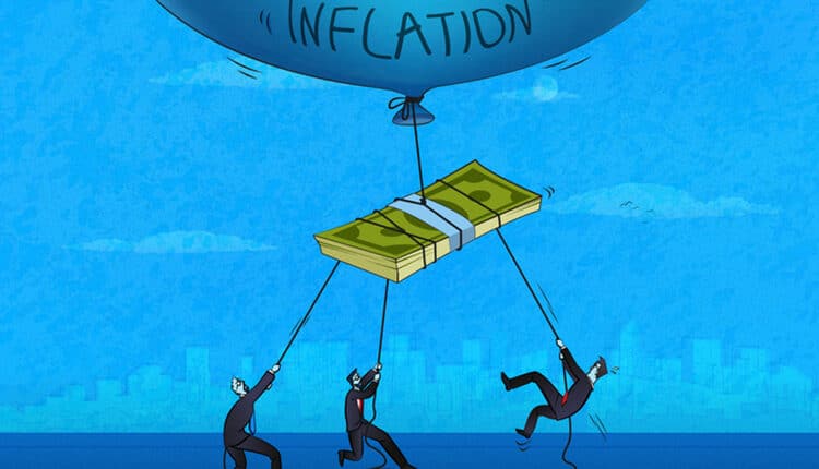 Money is flying away by the inflation bubble and employees trying to prevent it.