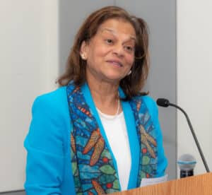 Rena D’Souza, DDS, MS, PhD, director of the National Institute of Dental and Craniofacial Research, speaks at the Annual Shils Awards Ceremony held at the University of Pennsylvania School of Dental Medicine. D’Souza was honored with the Excellence in Research Award.