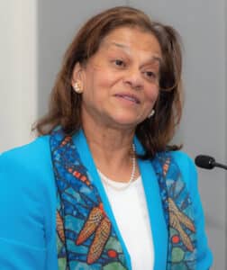Rena D’Souza, DDS, MS, PhD, director of the National Institute of Dental and Craniofacial Research, speaks at the Annual Shils Awards Ceremony at the University of Pennsylvania School of Dental Medicine, where she was honored with the Excellence in Research Award.