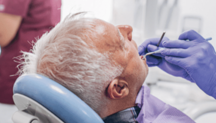 man in dental chair